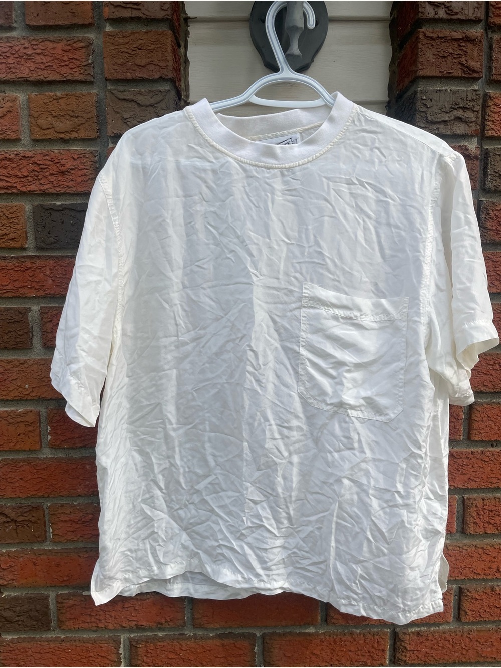 Vintage SILK White Short-Sleeve Pocket Tee